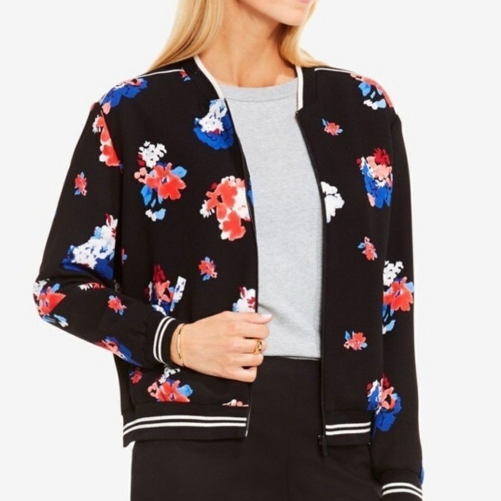 Vince Camuto Floral Bomber Jacket